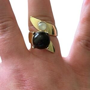 Fashion Statement Gold Tone Adjustable Ring